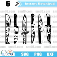 Horror Movie Characters SVG,Horror Movie Characters PNG,DXF,Vector,Silhouette,Cut File,Cricut File,Clipart