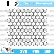 Honeycomb Pattern SVG,Honeycomb Pattern PNG,Honeycomb Pattern DXF,Vector,Silhouette,Cut File,Cricut File,Clipart