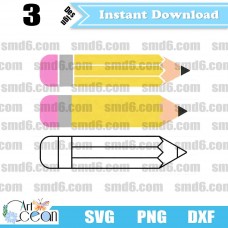 Pencil SVG,School Pencil SVG,Pencil PNG,DXF,Vector,Silhouette,Cut File,Cricut File