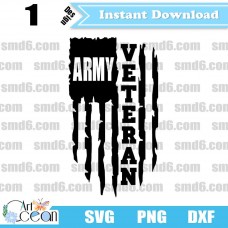 Army Veteran Flag SVG,Army Veteran Flag PNG,Army Veteran Flag DXF,Vector,Silhouette,Cut File,Cricut File