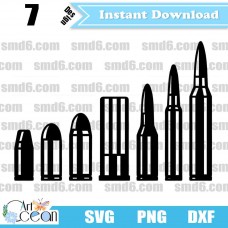 Bullet SVG,Bullet PNG,Bullet DXF,Vector,Silhouette,Cut File,Cricut File