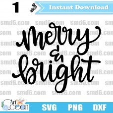 Merry Bright SVG,Merry Bright PNG,Merry Bright DXF,Vector,Silhouette,Cut File,Cricut File