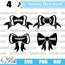 Football Bow SVG,Football Bow PNG,Football Bow DXF,Vector,Silhouette,Cut File,Cricut File,Clipart