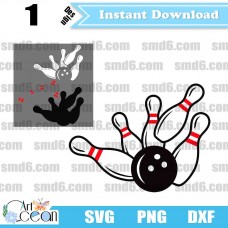 Bowling SVG,Bowling PNG,Bowling DXF,Bowling Sports Vector,Silhouette,Cut File,Cricut File