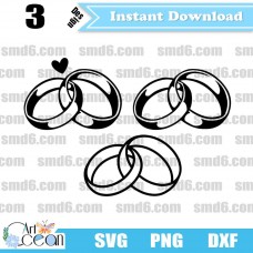 Wedding Rings SVG,DXF,Valentine's Day SVG,Vector,Silhouette,Cut File,Cricut File